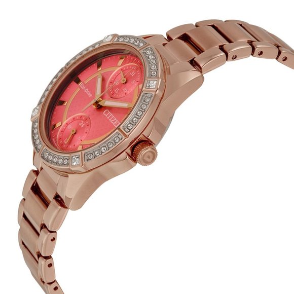 Citizen Pink Crystal Gold-Tone Watch! New! main image 4